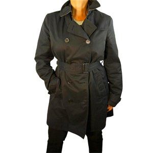 Burberry Brit Soft Black Cotton Trench Coat
